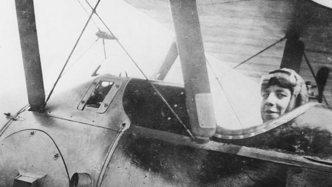 Lieutenant Thomas Baker MM and Bar in the cockpit of his Sopwith Camel aircraft. He was later awarded a posthumous DFC and promotion to Captain.