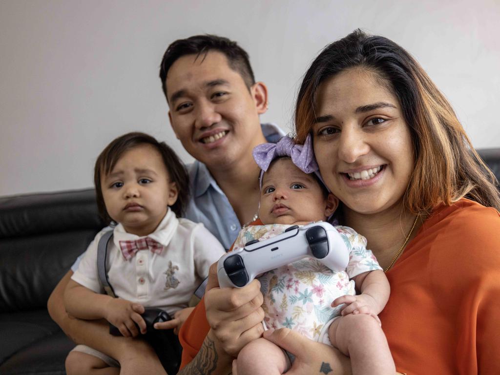 Cutest baby nominee, Coco with mum Harri Kaur, dad Darvin Domantay and brother Bronson (15mths). Picture: Kelly Barnes