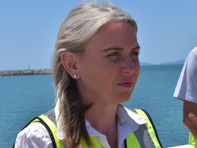 State development minister Kate Jones and Townsend Industries director Graham Townsend at the announcement of a $1 million business case analysis for a biohub at the Port of Mackay. Picture: Zizi Averill