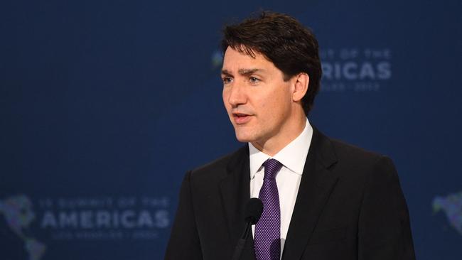 Canadian Prime Minister Justin Trudeau has tested positive for Covid-19 after attending the Summit of the Americas in Los Angeles last week. Picture: Patrick T. Fallon/AFP