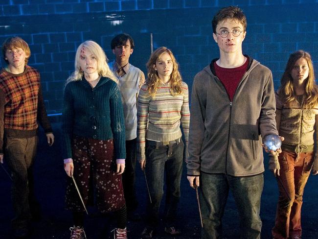 Evanna Lynch as Luna Lovegood, alongside her castmates in Harry Potter and the Order of the Phoenix. Picture: Supplied