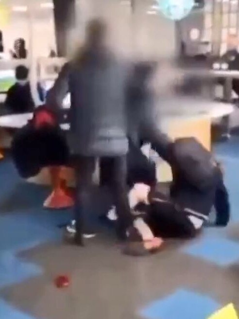 Schoolyard violence at Wirreanda Secondary School, which forced police called in and security guards deployed. Picture: 7NEWS