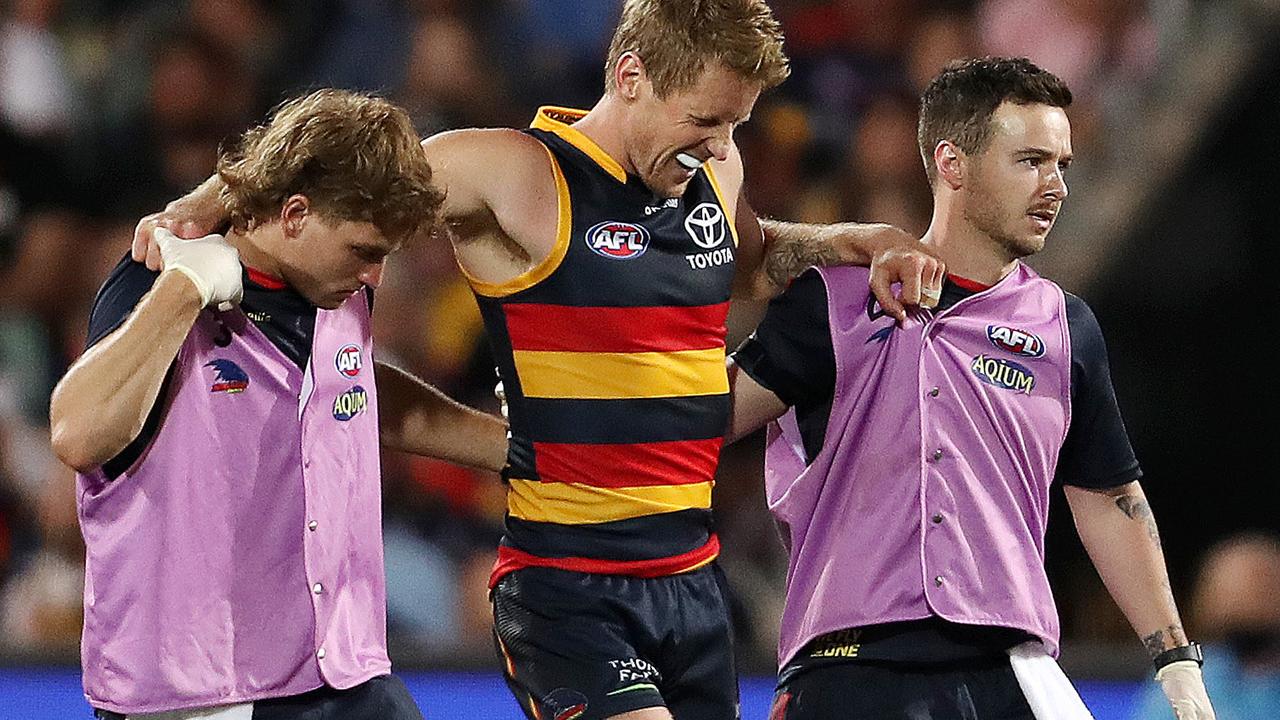 Sloane after rupturing his ACL. (Photo by Sarah Reed/AFL Photos via Getty Images)