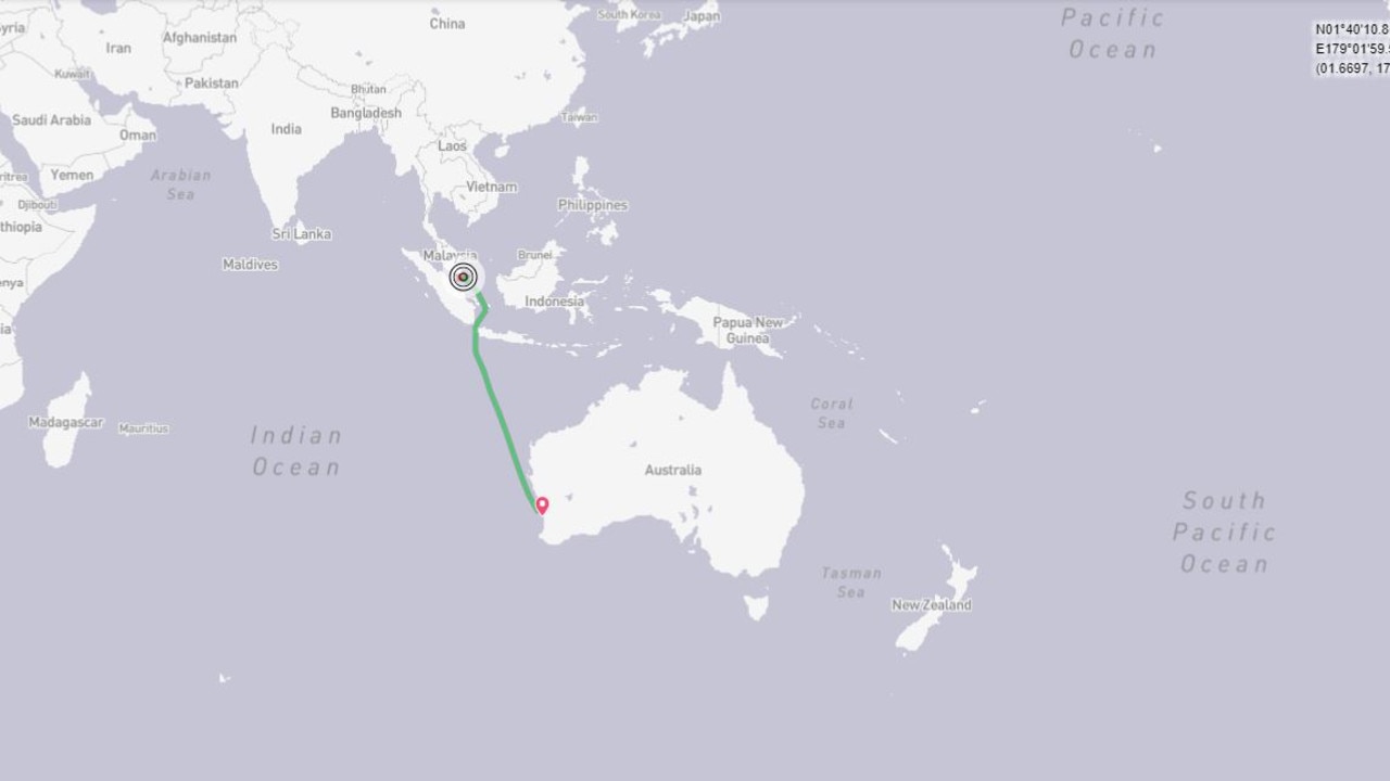 The Stolt Sakaura tanker is currently “steaming” towards Australia. Picture: MarineTraffic.com