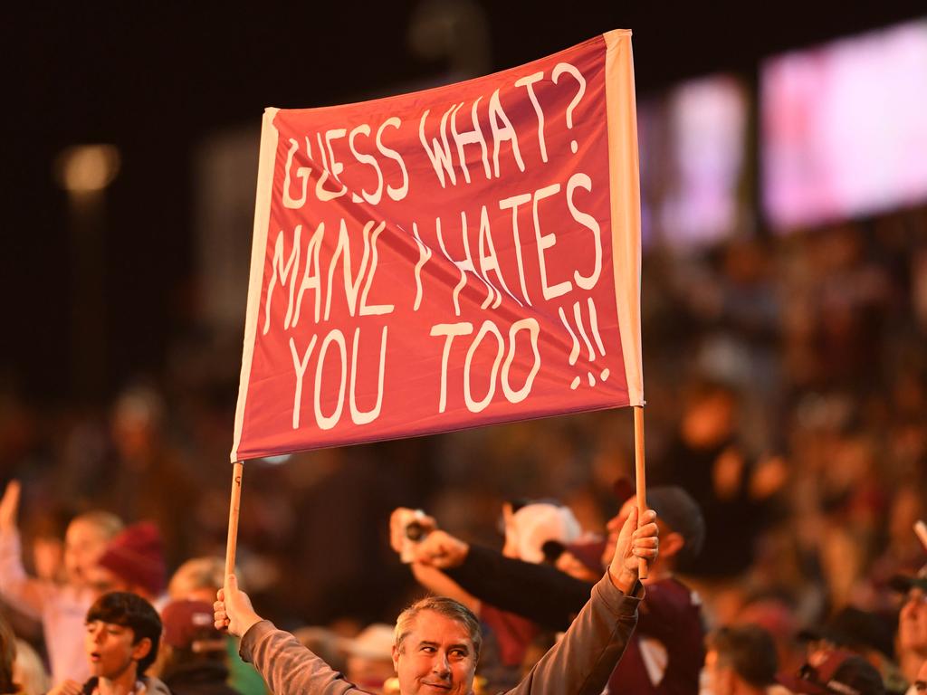 Manly fans are sick of accusations they don’t travel outside the Northern Beaches. Picture: NRL Imagery