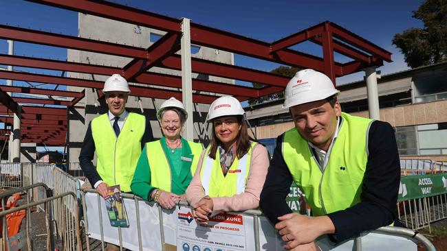 Premier Peter Malinauskas, Findon High School Principle Kathleen Hoare, BAE Systems Georgette Elston and Education Minister Blair Boyer at Findon Technical College. Image/Russell Millard Photography