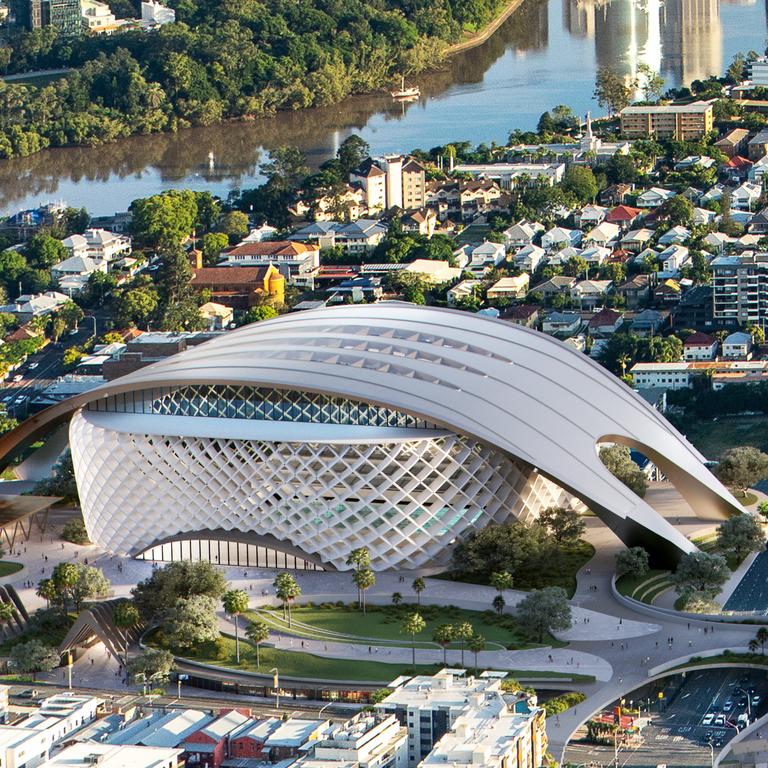 Gabba Olympic Precinct stadium render, designed by HAL Architects