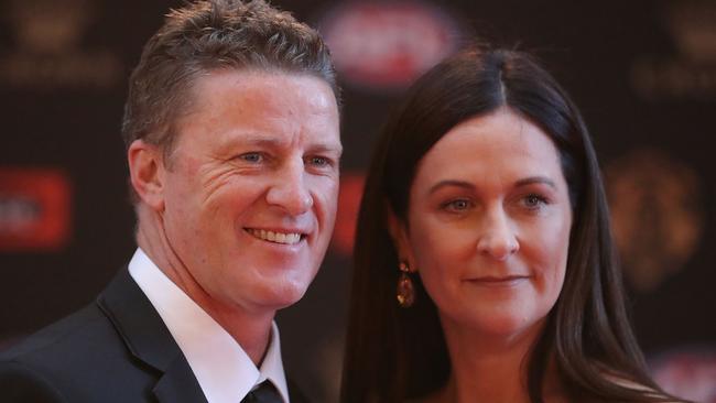 Damien Hardwick with his ex-wife, Danielle. Picture: Getty Images