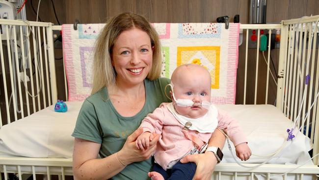 Mum of the Year Christie Rea at John Hunter Children's Hospital in Newcastle with her 14-month old daughter Imogen. Picture: Toby Zerna