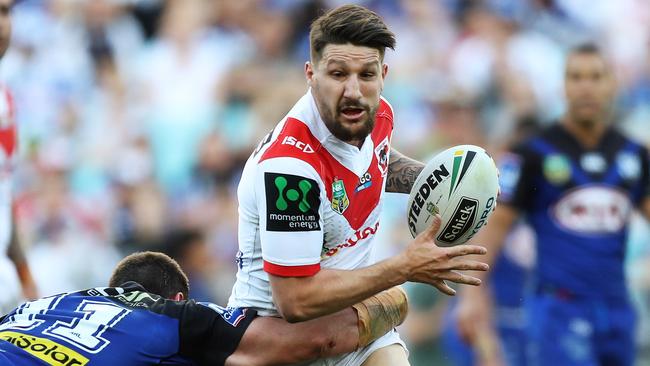 St George's Gareth Widdop during the St George v Bulldogs rugby league match at ANZ Stadium, Homebush. Picture: Brett Costello