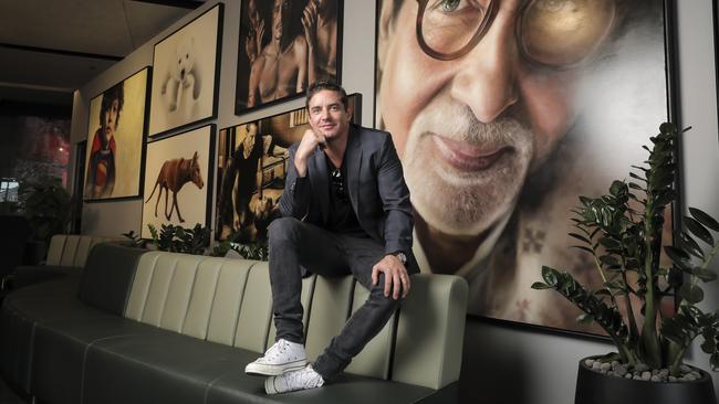 Vincent Fantauzzo at The Fantuazzo art hotel at Howard Smith Wharves. Picture Mark Cranitch.
