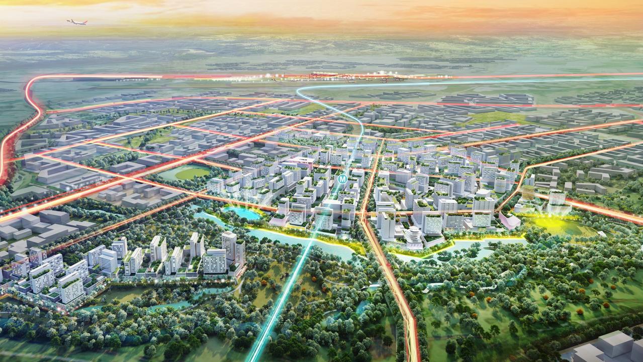 A render of Aerotropolis, located in Bringelly in Sydney's South-West. Picture: Supplied