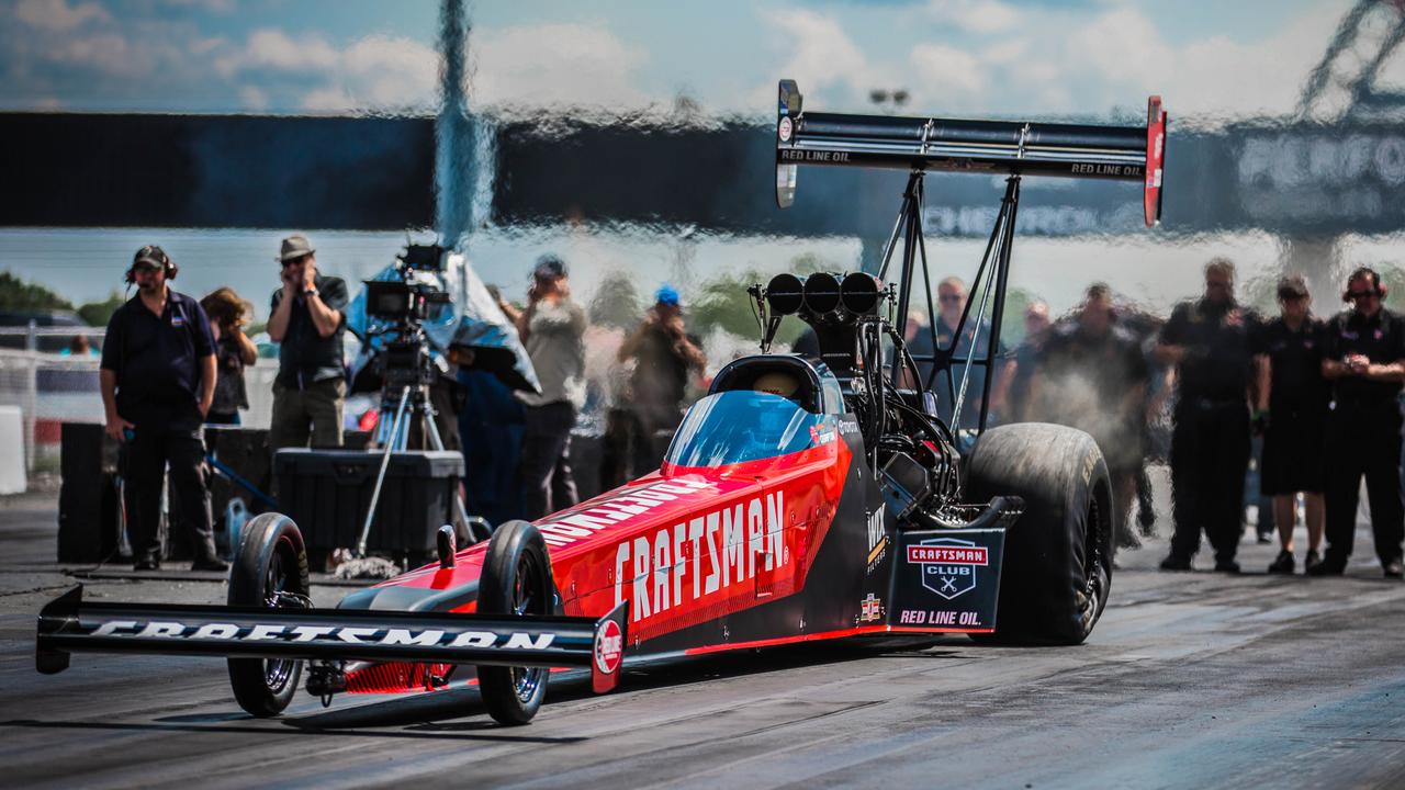 Richie Crampton qualified 15th for the NHRA U.S. Nationals, but was 3rd fastest in conditions similar to race day. Pic: Luke Fath