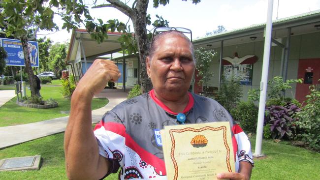 Yarrabah resident Agnes Neal said she is furious and said she feel betrayed that the $15,000 she scraped together over the years to save for her funeral has ben lost when the Aboriginal community Benefit Fund collapsed. Picture: Supplied.