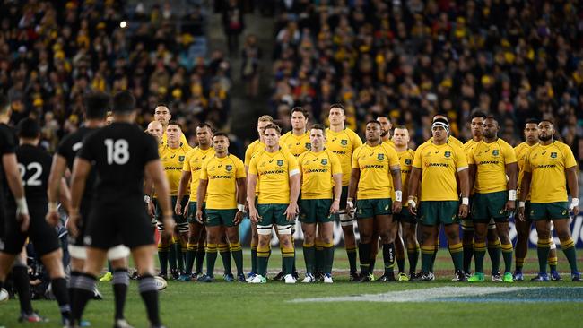 The All Blacks will secure the Bledisloe Cup for another year if they can beat the Wallabies for a second straight weekend. Picture: Getty