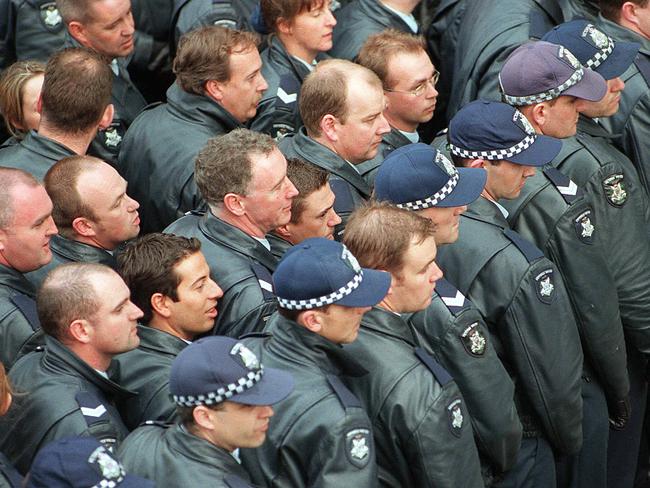 Police at the S-11 protests. Picture: Craig Hughes