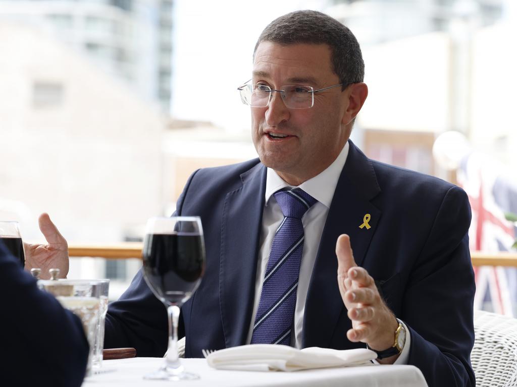 Julian Leeser at lunch at The Epping Club. Picture: Jonathan Ng