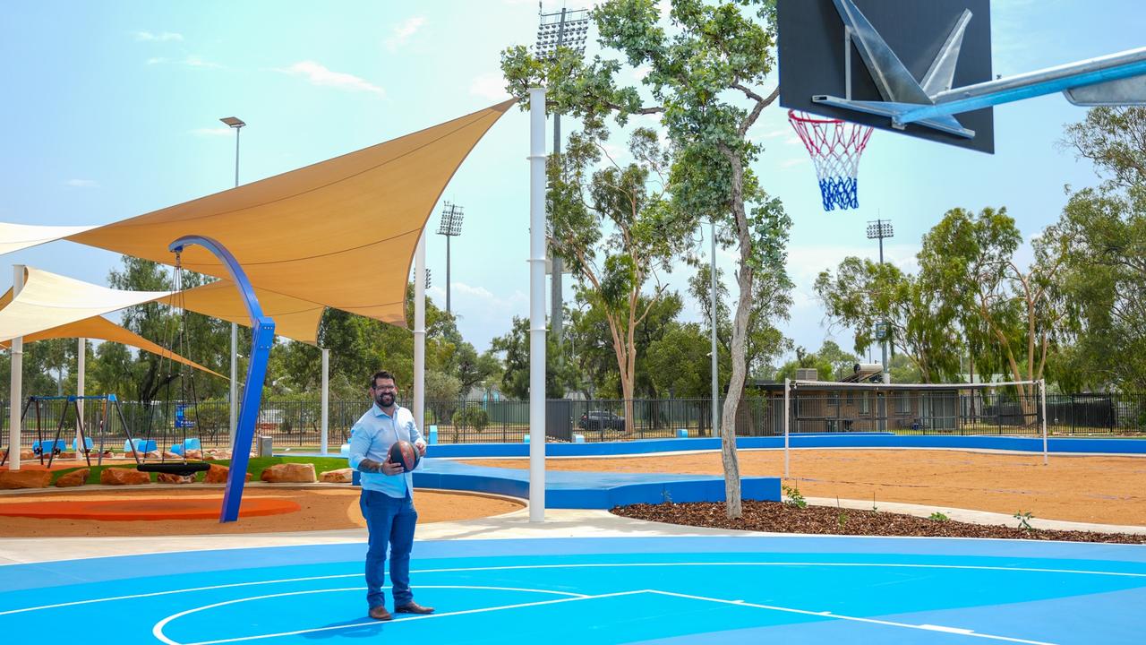 Alice Springs Town Council Mayor Matt Paterson at the new Alice Springs adventure park. Picture: Alice Springs Town Council