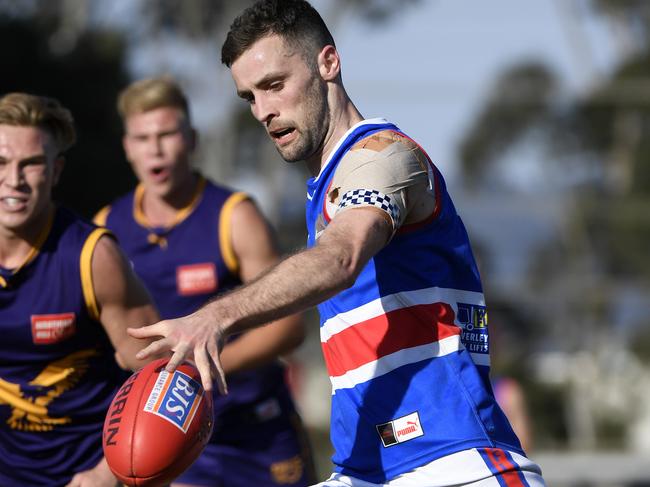 Liam Cox in action during the EFL Div 1 Grand final between Vermont and South Croydon in Bayswater, Saturday, Sept. 22, 2018. Picture:Andy Brownbill