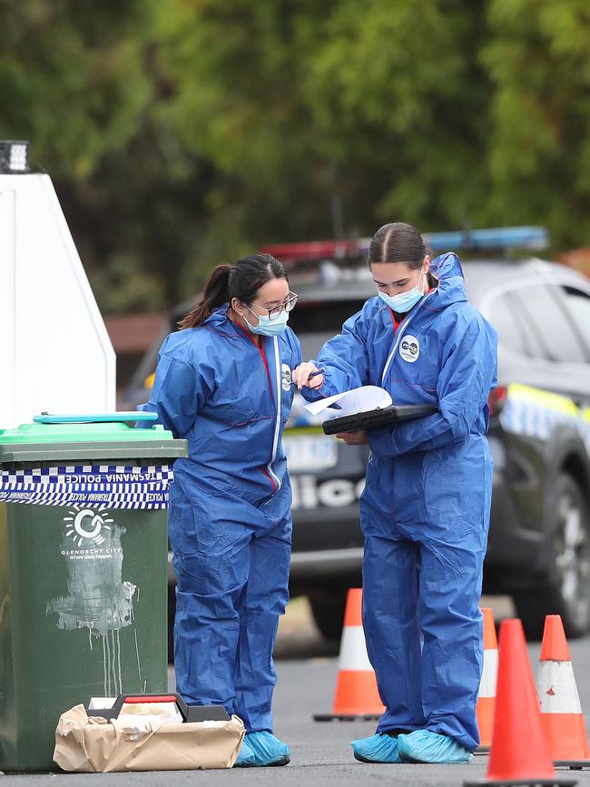 Scene at Black Snake Road Granton where a person was killed overnight and another injured after reports of gunshots. Tasmania Police in attendance. Picture: Nikki Davis-Jones