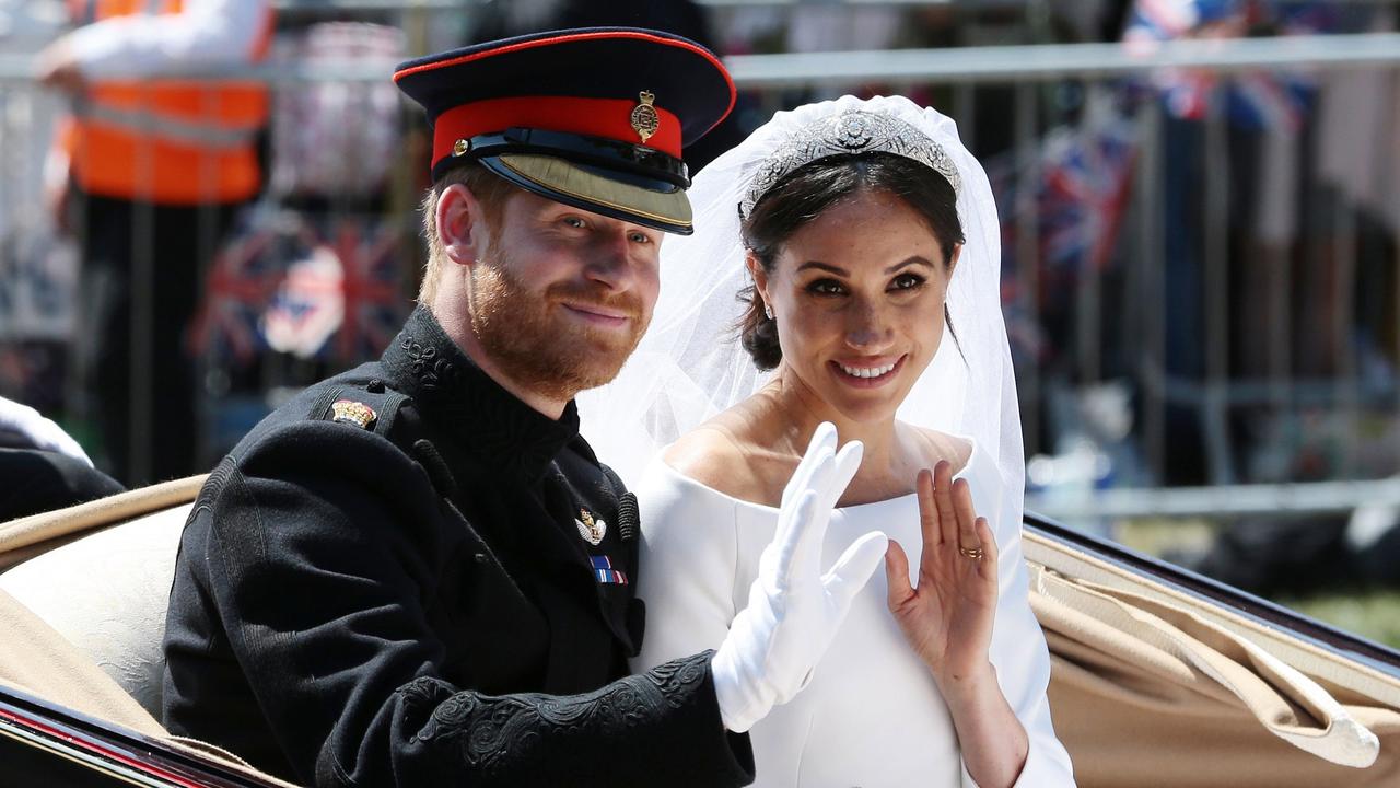 Harry and Meghan on their wedding day. Picture: Aaron Chown – WPA Pool/Getty