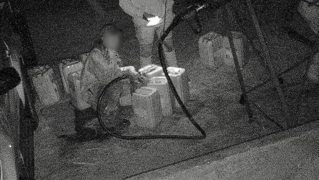 CCTV at the Bridport Golf Club captured a group allegedly stealing thousands of dollars of fuel. Picture: supplied