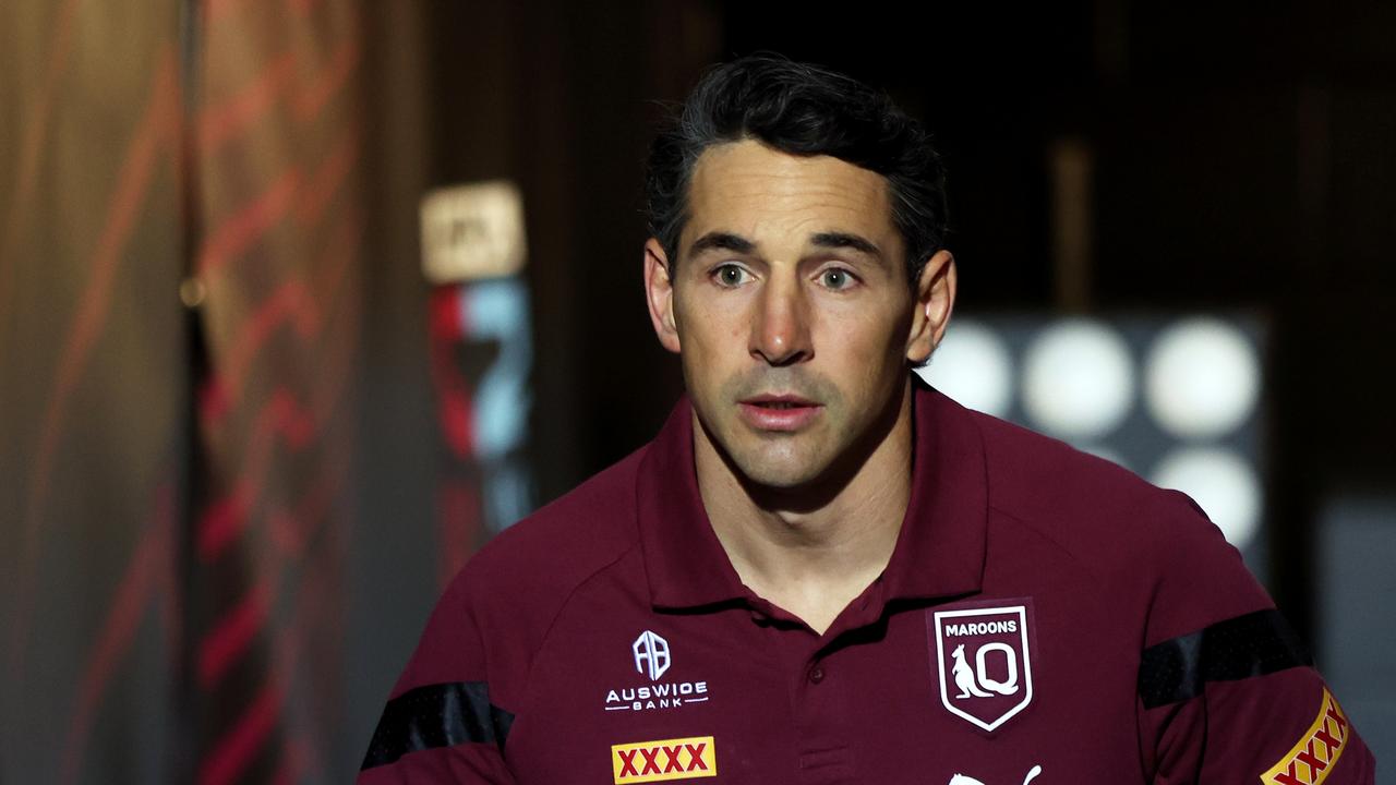 The Maroons avoided a health scare in the lead up to Origin Game I, with a member of Billy Slater’s support staff testing positive to Covid. Picture: Getty Images.