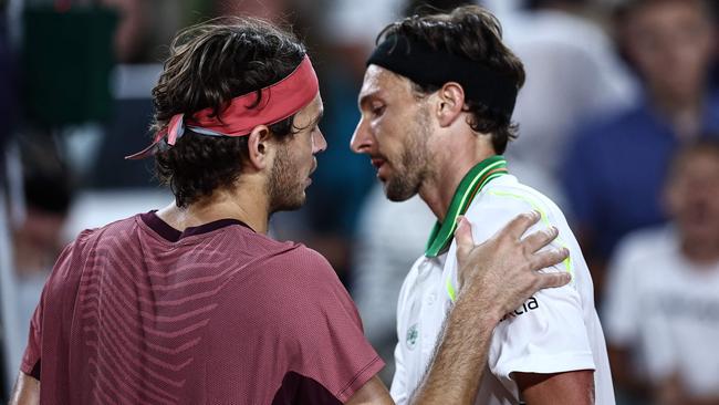 Fritz knocked out the last remaining French player. (Photo by Anne-Christine POUJOULAT / AFP)