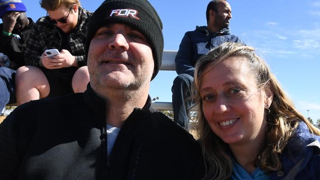 Wade and Jennifer Wilson from Alice Springs at Finke Desert Race 2022. Picture: (A)manda Parkinson
