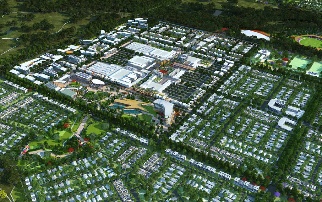 AERIAL VIEW: The proposed Aura city centre. Picture: Contributed