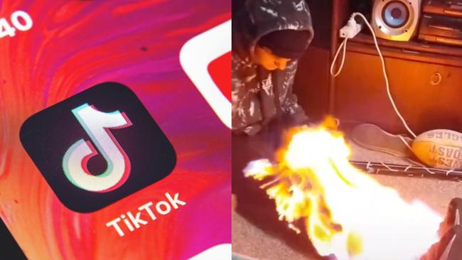 TikTok has become home to a number of dangerous trends, including young people filming themselves committing crime. Picture: iStock/TikTok