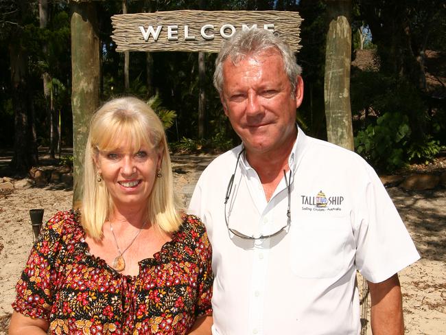 Lease holders of McLarens Landing on South Stradbroke Island from (L-R) Margaret and Bruce Nicholls. Picture: Batterham Mike