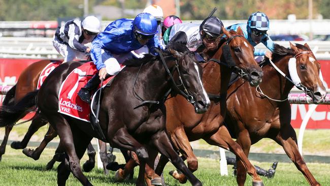 Lyre progressed from winning a Sale maiden to salute in the Group 1 Blue Diamond Stakes in 2019. Picture: Racing Photos via Getty Images