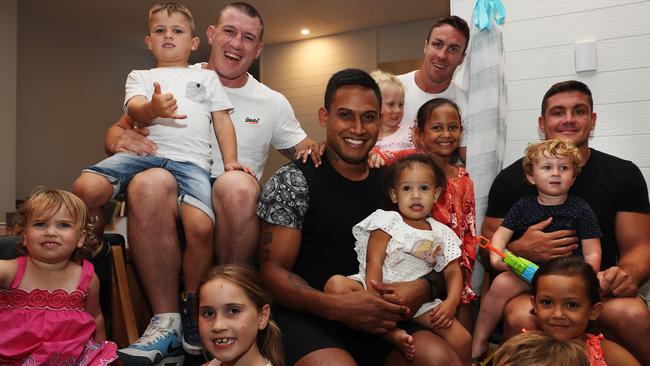 Cronulla Sharks players hold a surprise farewell dinner for Ben Barba at Cronulla RSL. Picture: Brett Costello