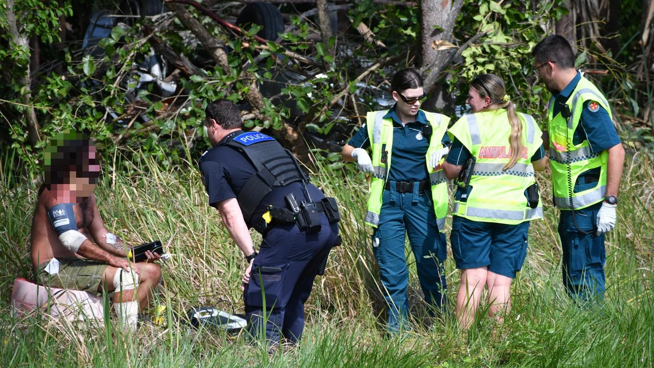 Photographs from the scene of a single-vehicle traffic accident on the Bruce Highway. Multiple emergency crews from both Ingham and Townsville responded to the accident at Coolbie north of Frosty Mango at Mutarnee just after 2:30pm on Wednesday. Picture: Cameron Bates