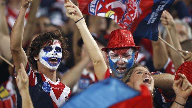 Happy days out at ANZ stadium during the grand final.