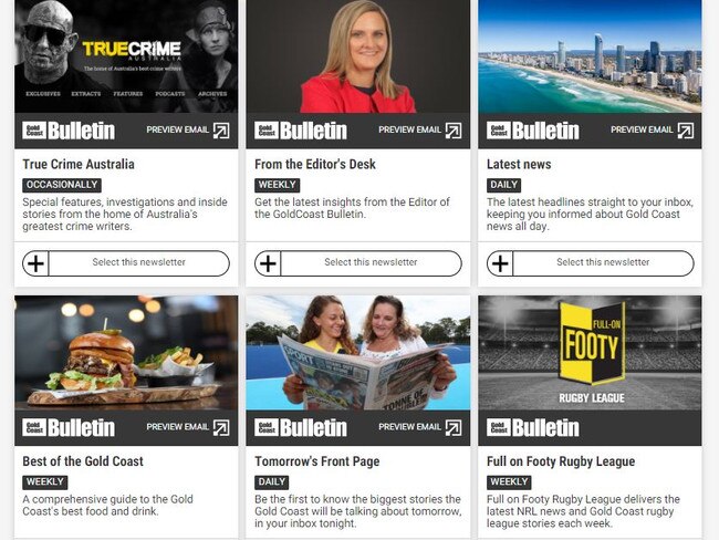 Gold Coast Bulletin newsletters.