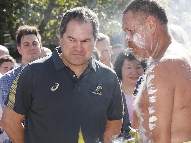 New Wallabies coach Dave Rennie is welcomed to Rugby Australia by CEO Raelene Castle on Tuesday 21st January 2020. Picture: Nikki Short