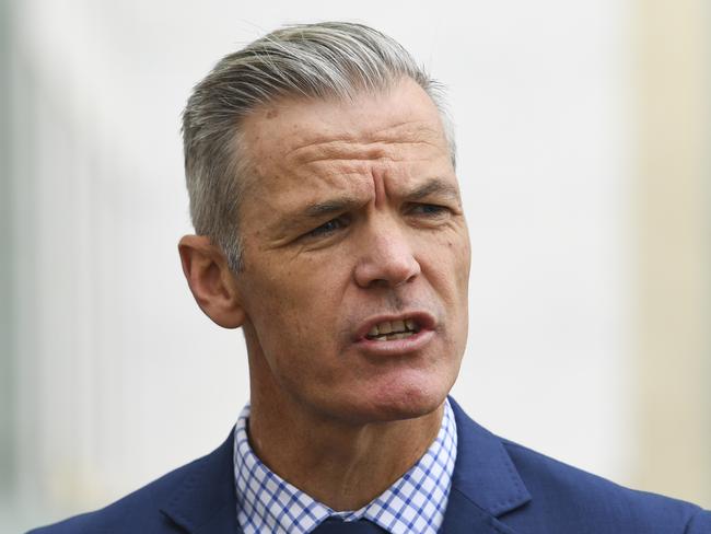 National Farmers' Federation CEO Tony Mahar speaks during a press conference at Parliament House in Canberra, Monday, August 6, 2018. The National Farmers' Federation and Agribusiness Australia today announced a new collaboration. More measures to help drought-stricken farmers are expected to be announced in the coming weeks after a $190 million federal government investment. (AAP Image/Lukas Coch) NO ARCHIVING