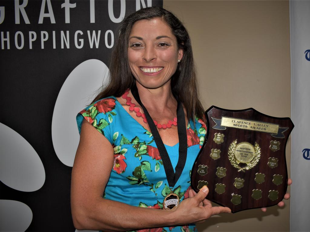 Cyclist Laurelea Moss won the 103.1 FM Loving Life Masters Sports Award for the second time at the 2020 Clarence Valley Sports Awards at Grafton District Services Club on Saturday, 14th November, 2020. Photo Bill North / The Daily Examiner