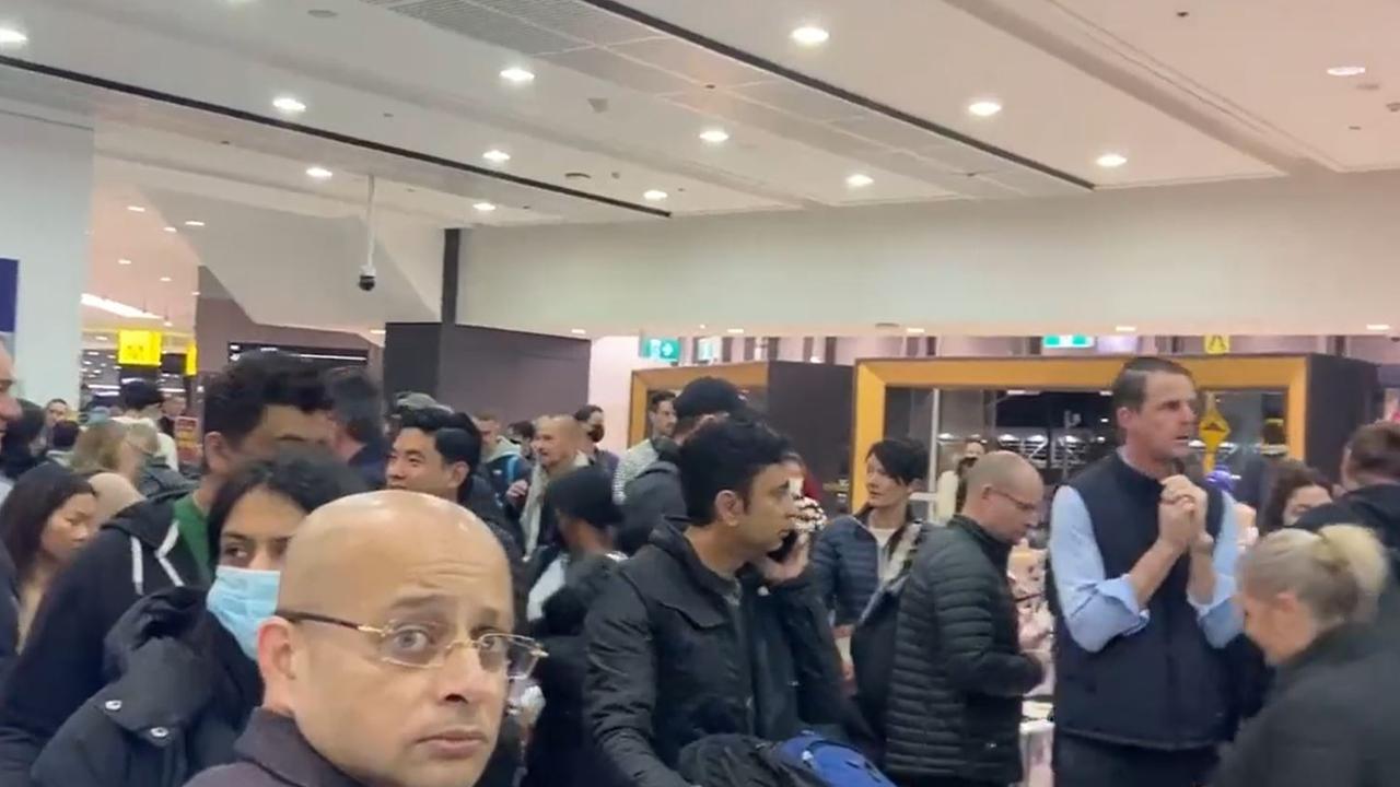 Airport chaos has ensued at Melbourne airport as millions of Aussies set to travel over the school holidays. Picture: The Today Show