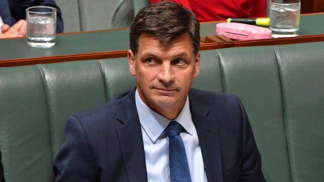 Minister for Energy Angus Taylor during Question Time on Wednesday. Picture: AAP