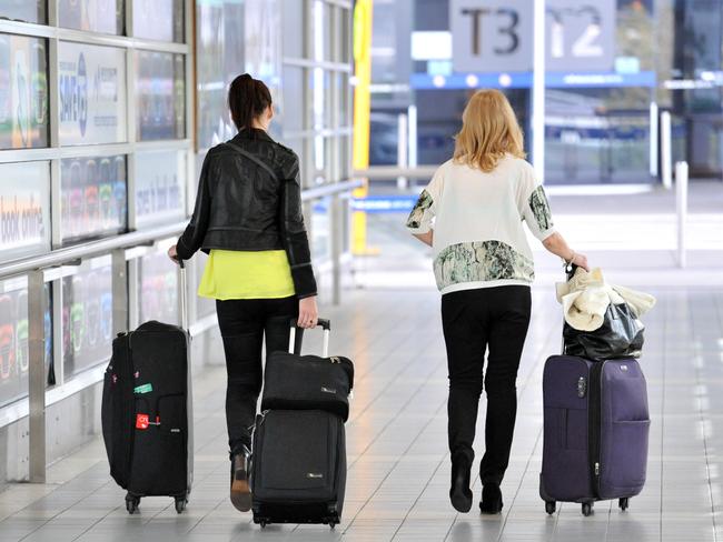 Passengers at Melbourne Airport.