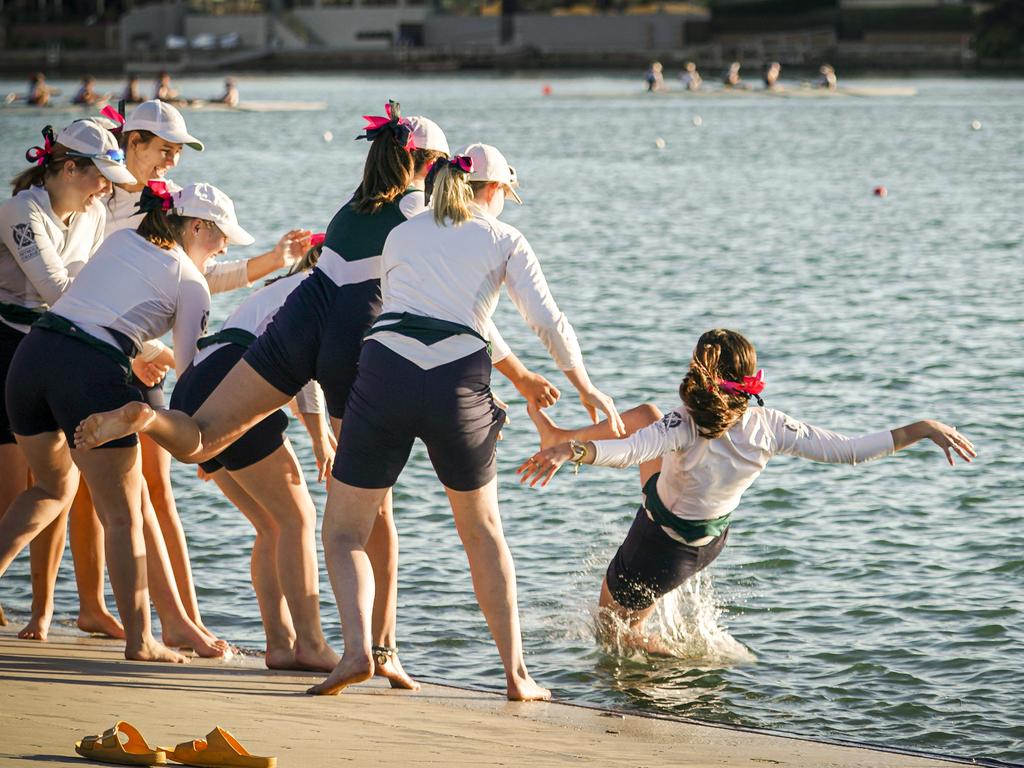 Seymour College girls celebrate. Picture: AAP / Mike Burton