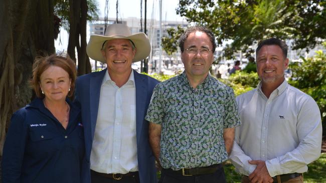 KAP candidate for Townsville Margie Ryder, leader Robbie Katter, new candidate for Burdekin Dr Daniel Carroll and deputy leader Nick Dametto.