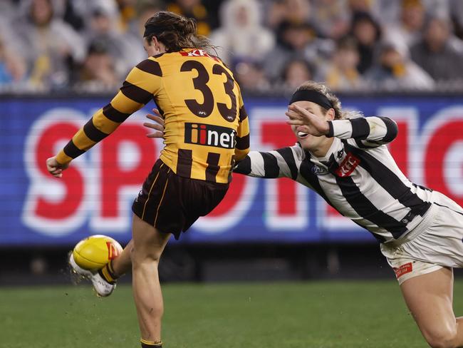 The forward kicked two goals in Hawthorn’s big win. (Photo by Darrian Traynor/Getty Images)