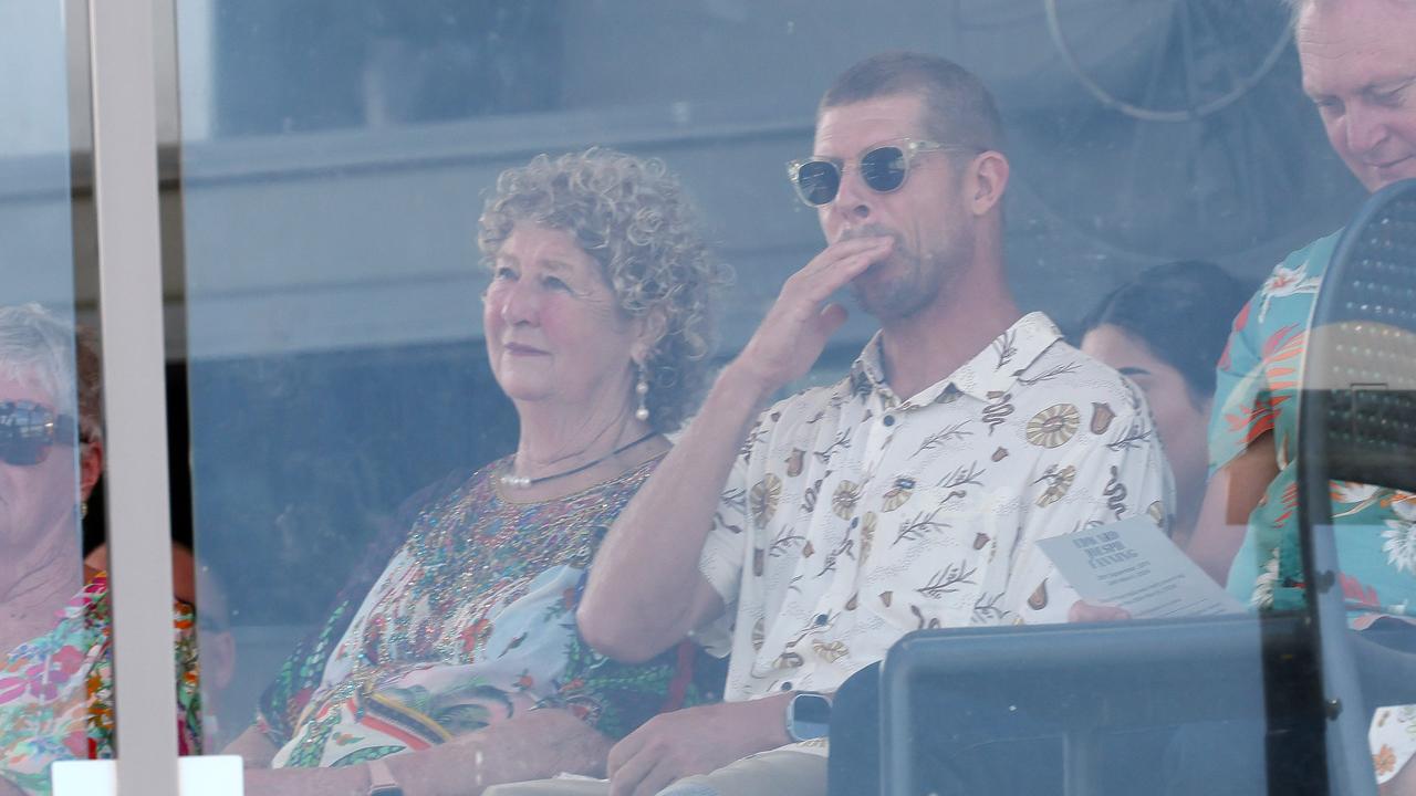 Mick Fanning and his mother Elizabeth during the service. Picture: NewsWire/Tertius Pickard