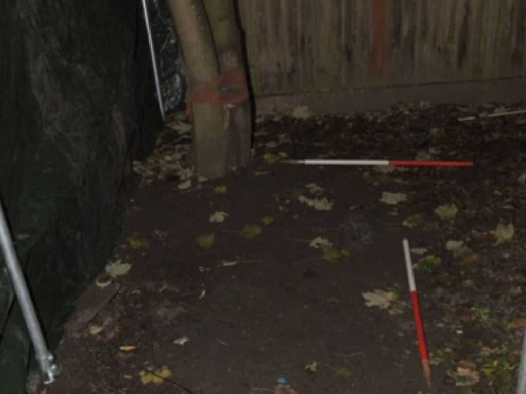 The makeshift grave where Abiyah was buried in the back garden. (West Midlands Police)