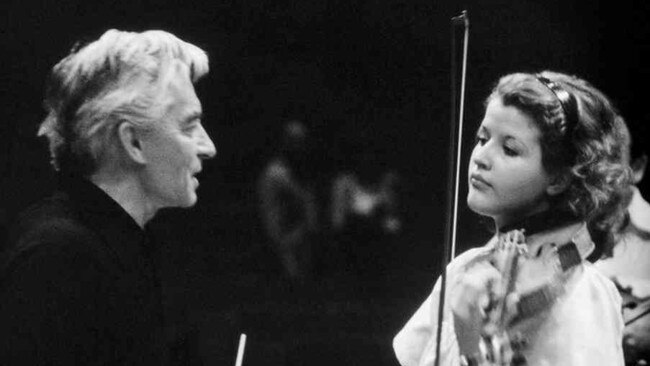 Herbert Von Karajan and a very young Anne-Sophie Mutter.