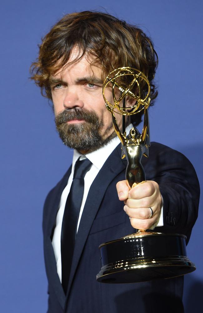 Peter Dinklage poses with his Emmy during the 70th Emmy Awards last year. Picture: Getty